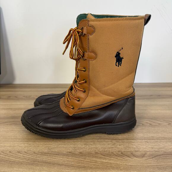 Ralph Lauren Men’s Brown Dark Brown Toe Snow Rain Boots Size 7 - Picture 2 of 13